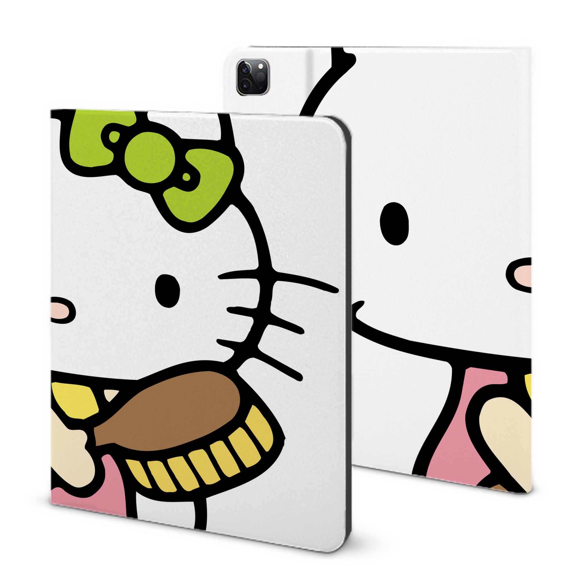 （画像用） Hello Kitty ハローキティ IPad ケース ブック型 PUレザー TPU 耐衝撃 軽量 薄型 ペン収納なし 全面保護 IPad 各モデル対応
